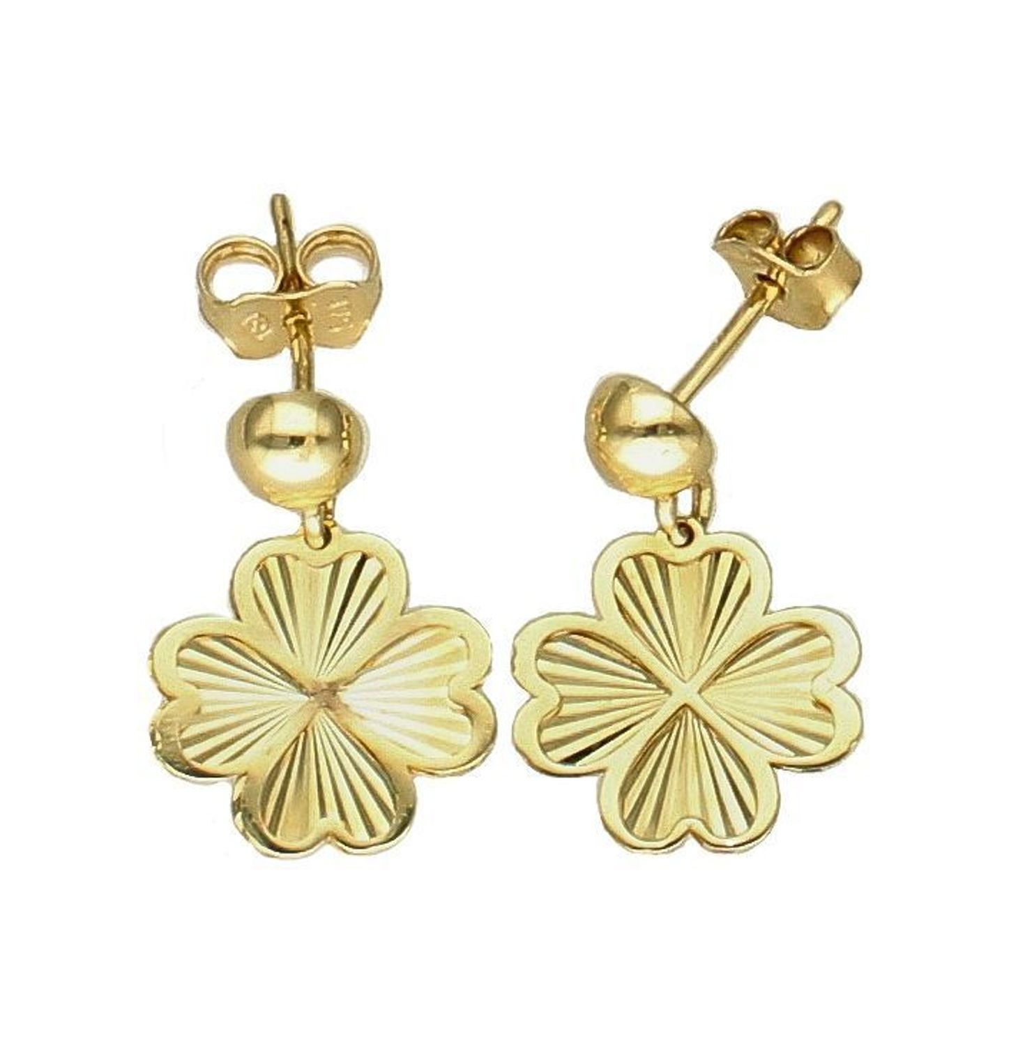 Złote kolczyki damskie 375 blaszki koniczynki KL 9555 375 (2).jpg